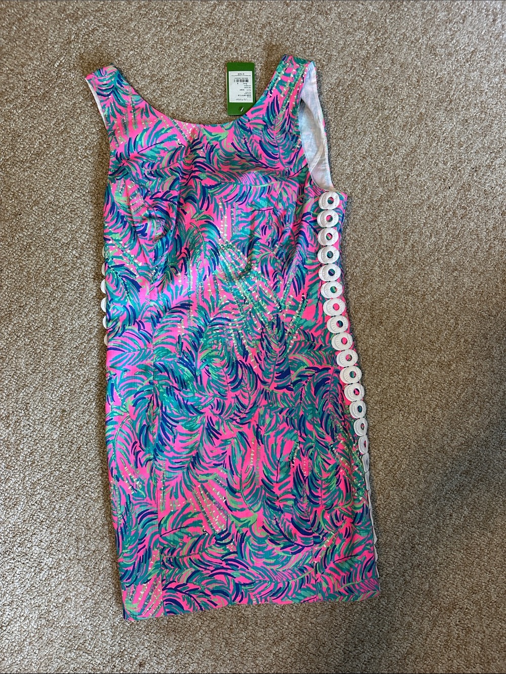 Lilly Pulitzer Pink & Teal Palm-Print Shift Dress